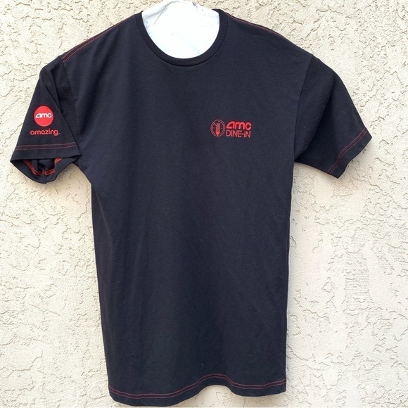 AMC Theaters T-Shirt  Black M Dine-In 2018 Movies Cinema Work Uniform Usher - Picture 1 of 6